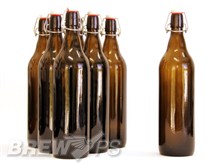 Amber Flip Top Beer Bottles (1L/34oz Growlers)