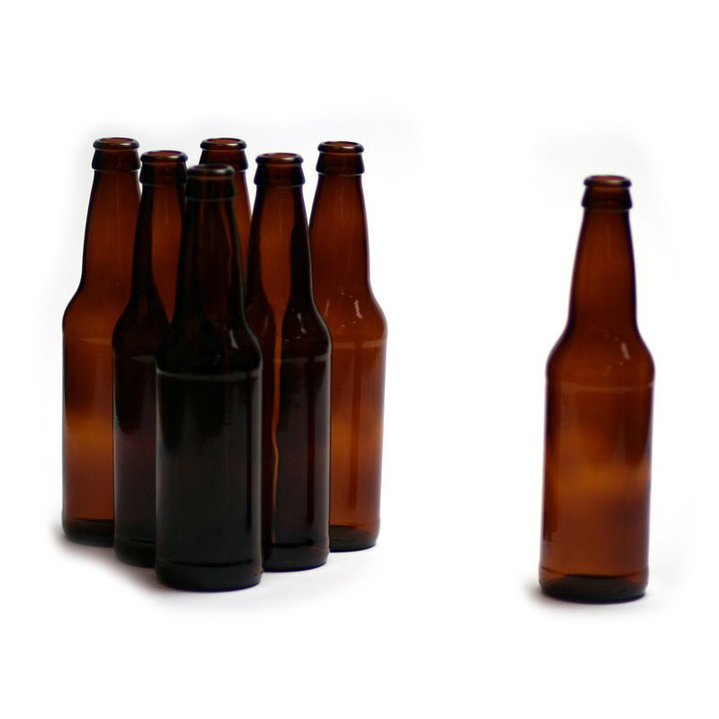 12 oz Beer Bottles - Amber Glass - Case of 24